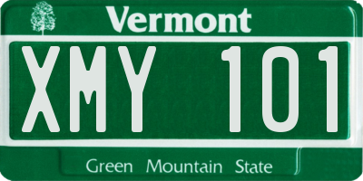 VT license plate XMY101