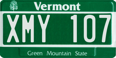 VT license plate XMY107