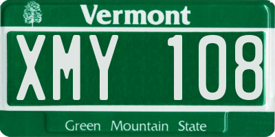 VT license plate XMY108