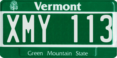 VT license plate XMY113