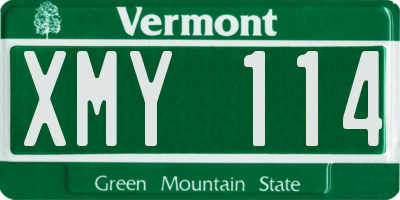 VT license plate XMY114