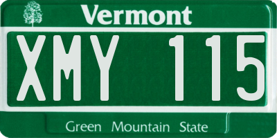 VT license plate XMY115