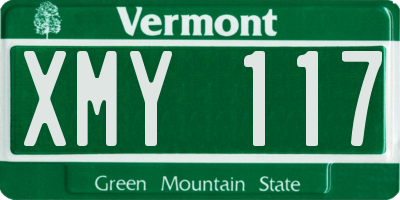VT license plate XMY117