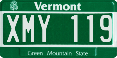 VT license plate XMY119