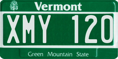 VT license plate XMY120