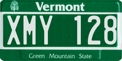 VT license plate XMY128