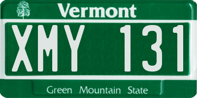 VT license plate XMY131