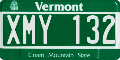 VT license plate XMY132
