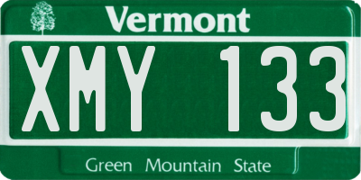 VT license plate XMY133