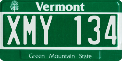 VT license plate XMY134