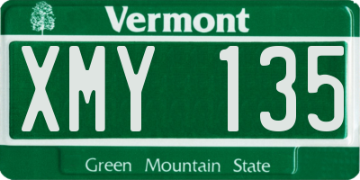 VT license plate XMY135