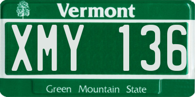 VT license plate XMY136