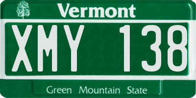 VT license plate XMY138