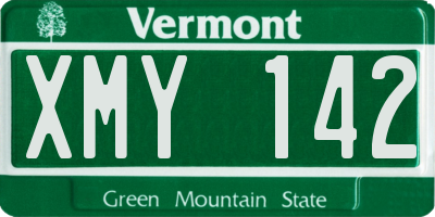 VT license plate XMY142