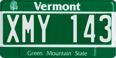 VT license plate XMY143