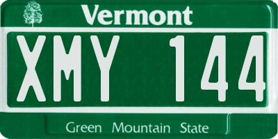 VT license plate XMY144