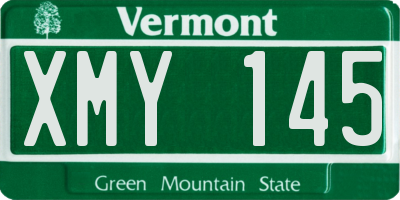 VT license plate XMY145