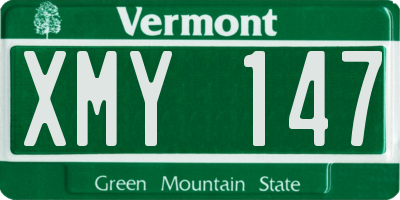 VT license plate XMY147