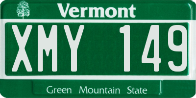 VT license plate XMY149