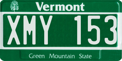 VT license plate XMY153