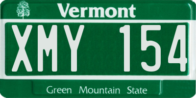 VT license plate XMY154