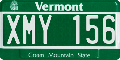 VT license plate XMY156