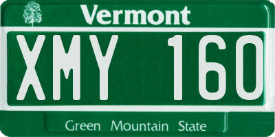 VT license plate XMY160