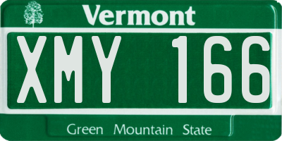 VT license plate XMY166