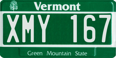 VT license plate XMY167
