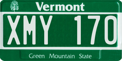 VT license plate XMY170