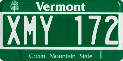 VT license plate XMY172