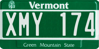 VT license plate XMY174