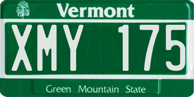 VT license plate XMY175
