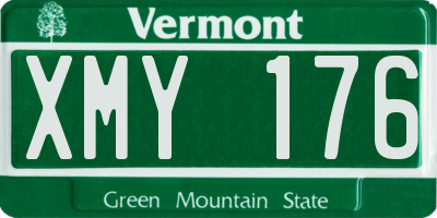 VT license plate XMY176