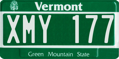 VT license plate XMY177