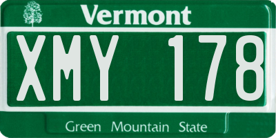 VT license plate XMY178