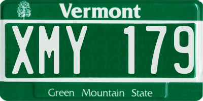 VT license plate XMY179