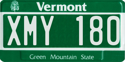 VT license plate XMY180
