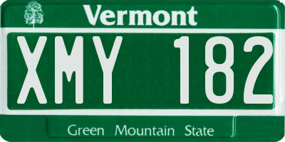 VT license plate XMY182