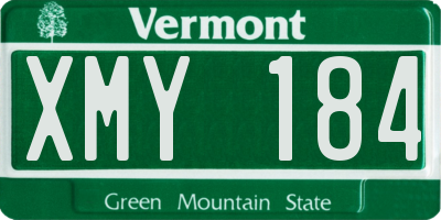 VT license plate XMY184
