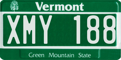 VT license plate XMY188