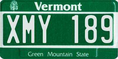 VT license plate XMY189