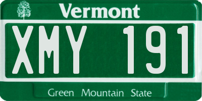 VT license plate XMY191