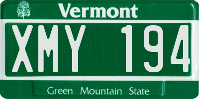 VT license plate XMY194