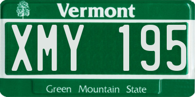 VT license plate XMY195