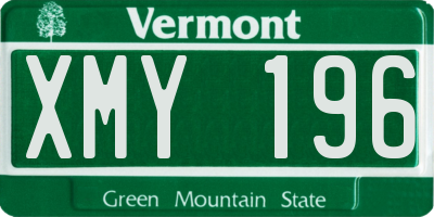 VT license plate XMY196