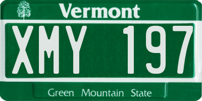 VT license plate XMY197