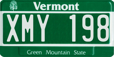 VT license plate XMY198