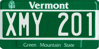 VT license plate XMY201