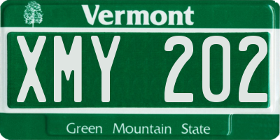 VT license plate XMY202